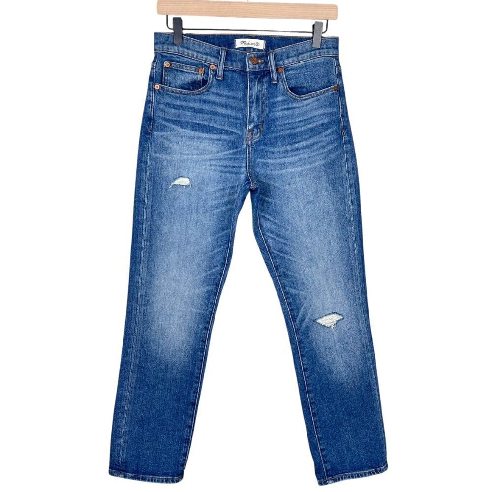 Madewell Straight Jeans 27 High Rise Crop Denim Casual Fall Wardrobe Staple Blue
